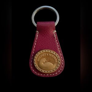 DOONEY AND BOURKE VINTAGE NWOT RASPBERRY PINK LEATHER KEYCHAIN